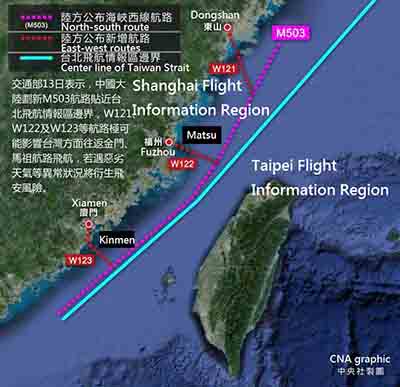 Taiwan has blocked Chinese airlines filght