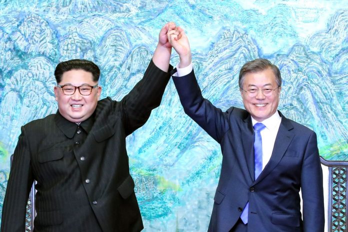 Kim Jong un and Moon Jae in