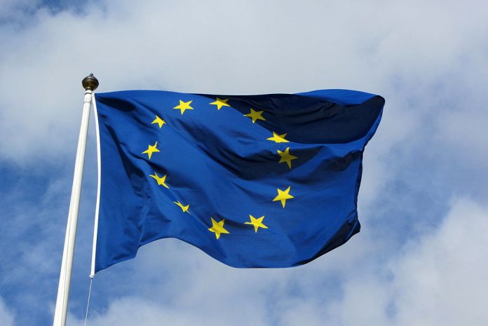 European Union flag waving