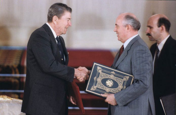 President Reagan and Soviet General Secretary Gorbachev