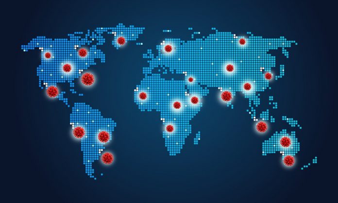 Coronavirus and world map