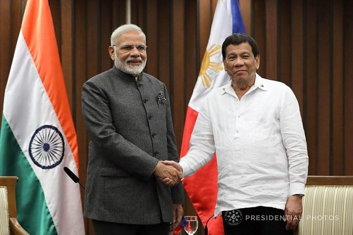 Indian Prime Minister Narendra Modi and Philippines President Rodrigo Roa Duterte