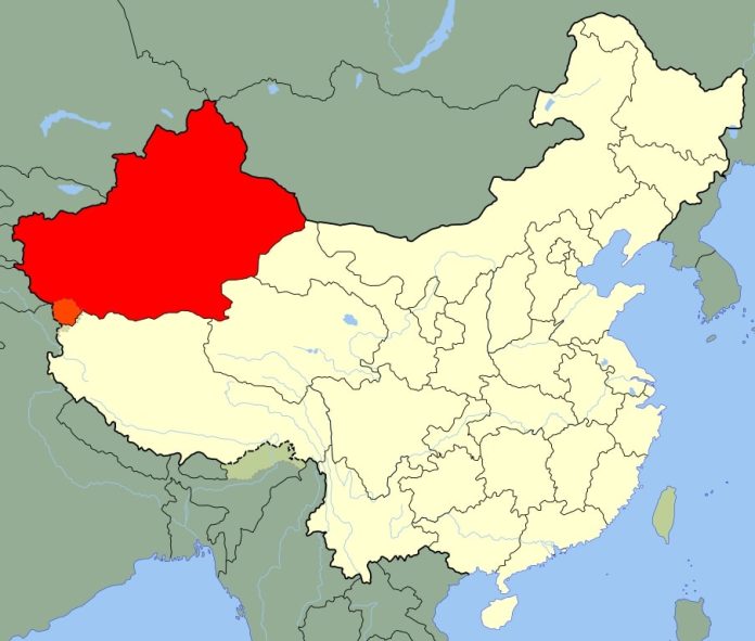 Xinjiang locator map