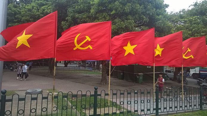 Communist party flags
