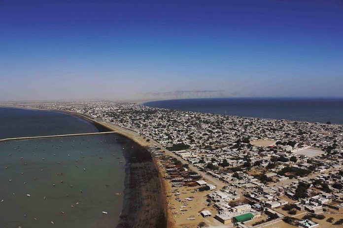 An aerial view of Gwadar city, Balochistan
